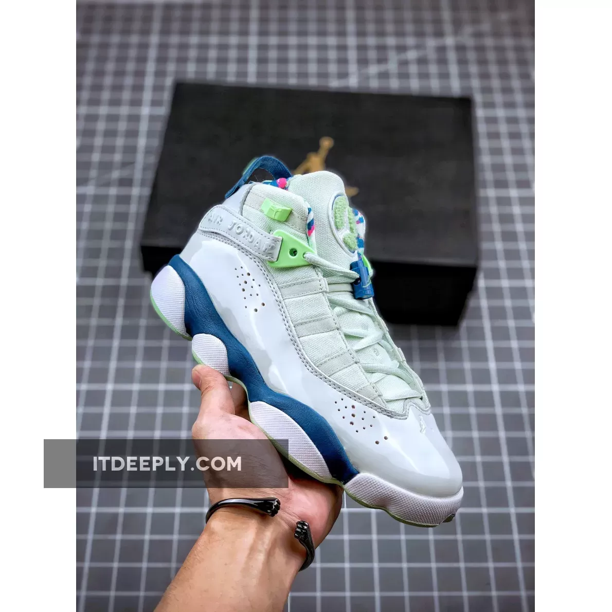 Air Jordan 6 Rings Barley Grey/White-Green Abyss 6 Rings Green