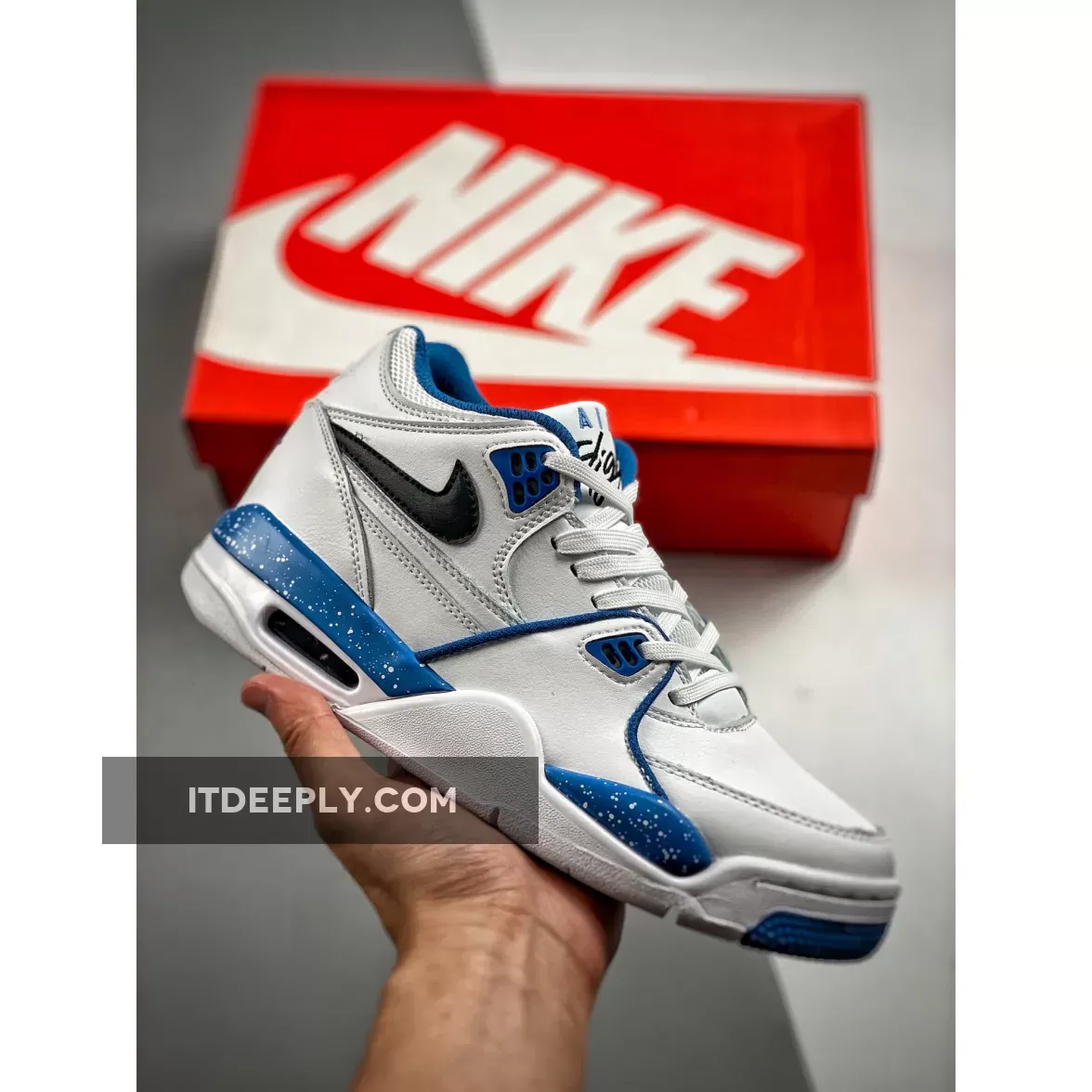 Nike Air Flight '89 White/Dark Obsidian-Brigade Blue / nike air flight 1989