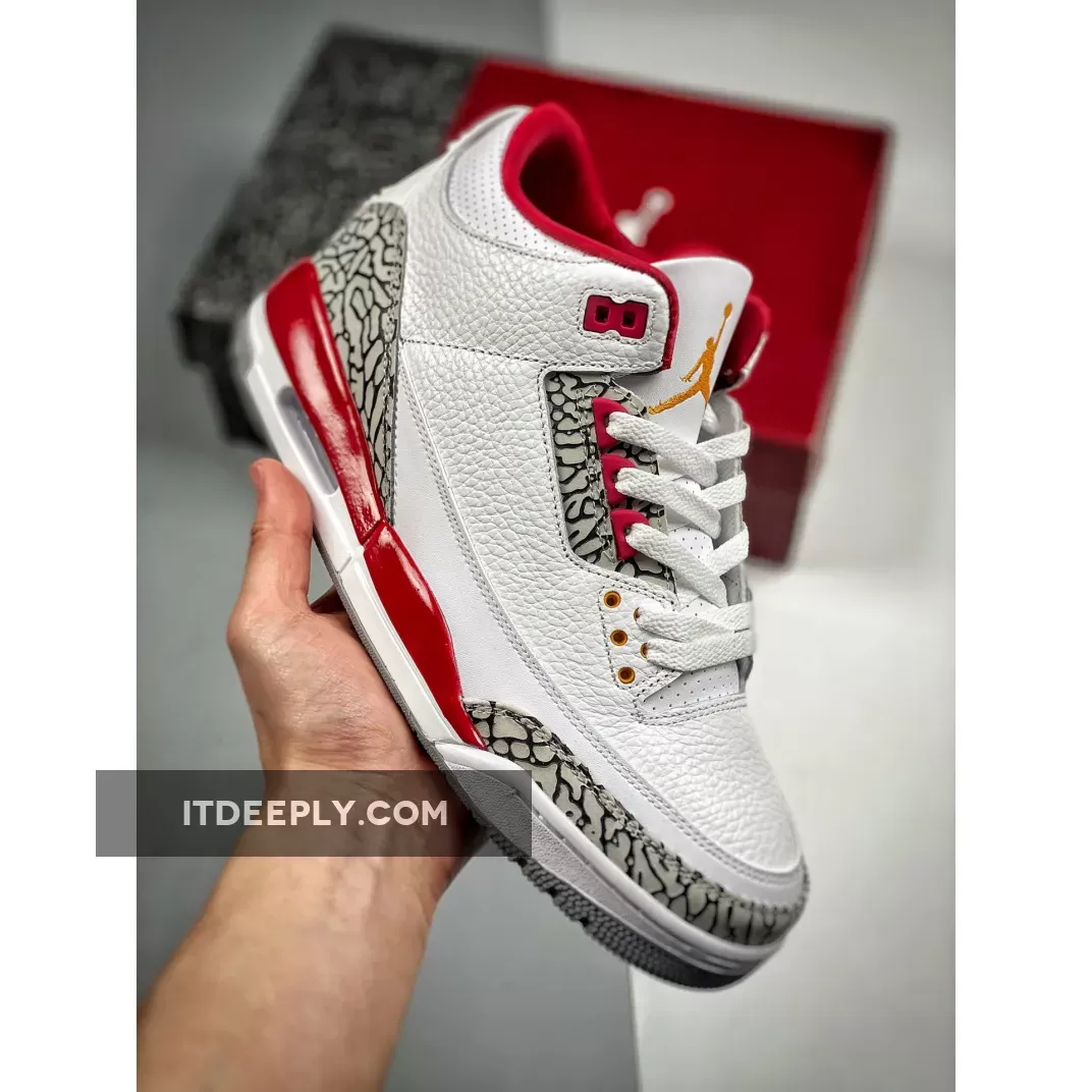 Air Jordan 3 'Cardinal' White/Light Curry-Cardinal Red-Cement Grey jordan retro cardinal 3