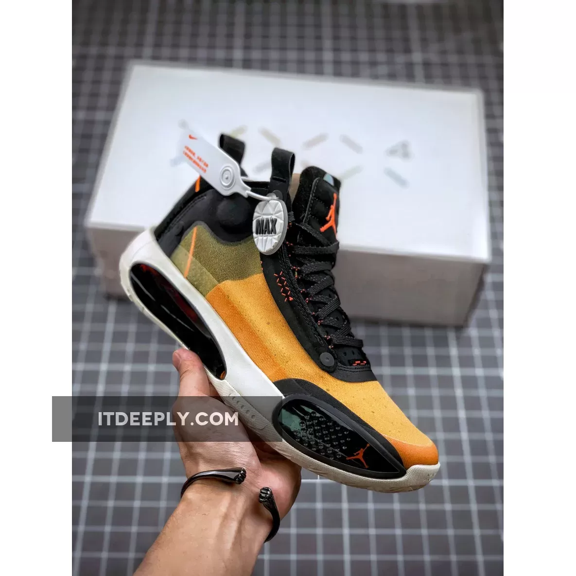 Air Jordan 34 Amber Rise/Black-Sail-Metallic Silver / amber jordan