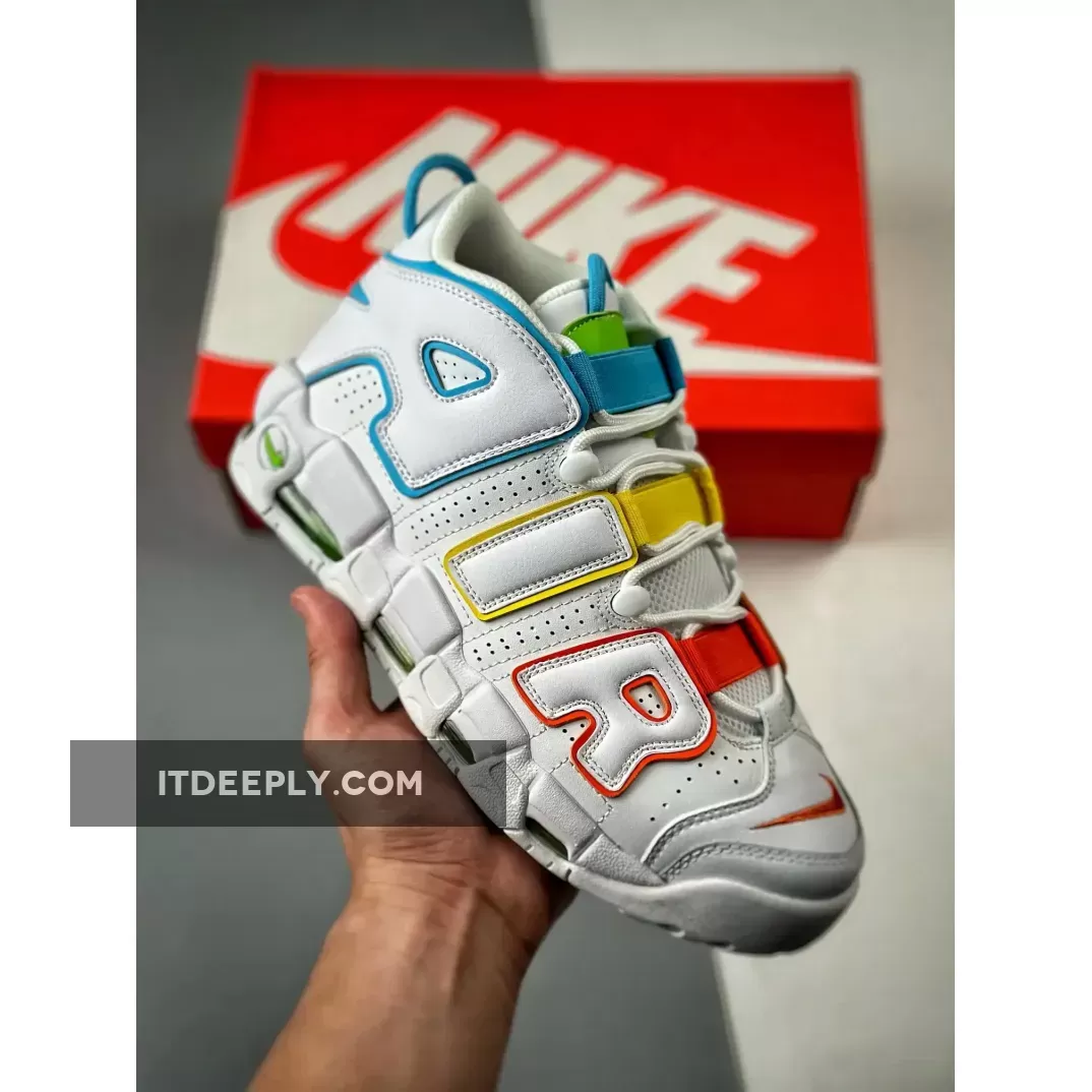 Nike Air More Uptempo White / Multi-Color | WHITE RAINBOW SHOES