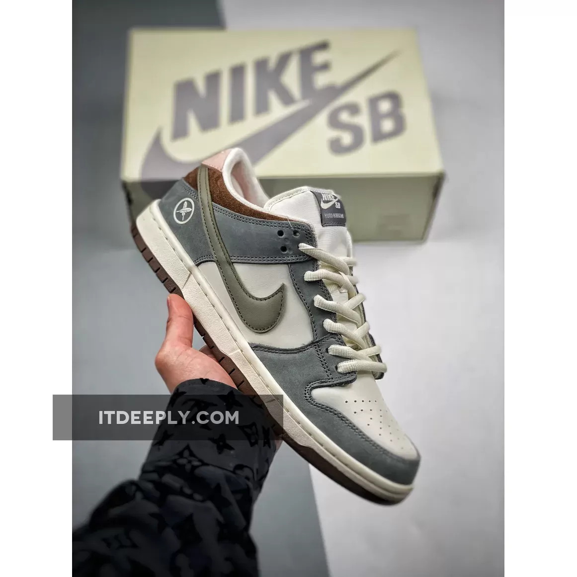 Yuto Horigome x Nike SB Dunk Low Grey White | nike dunks box