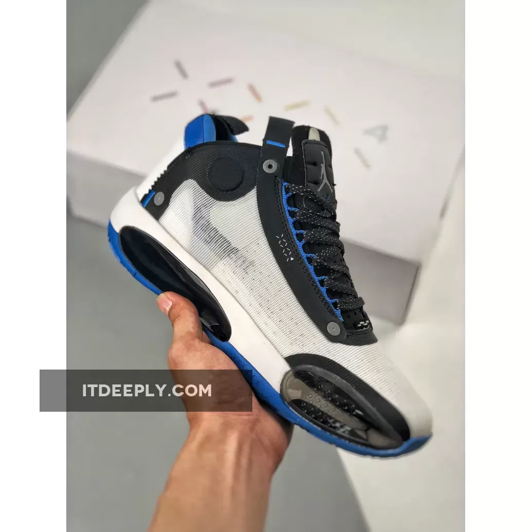 Online Sale Fragment X Air Jordan 34 White/Royal Blue