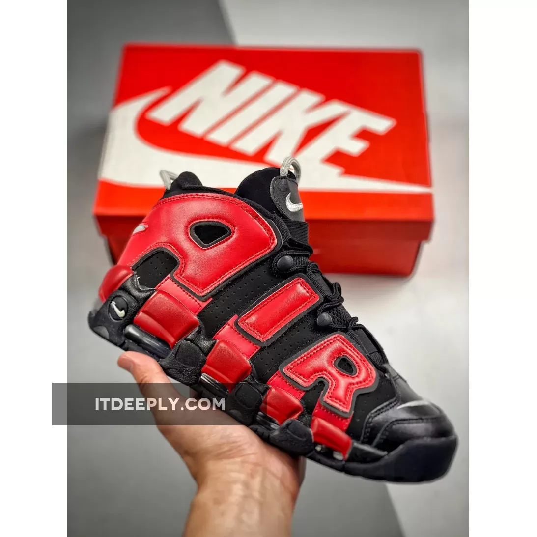 Nike Air More Uptempo Black/University Red-White DJ4400-001