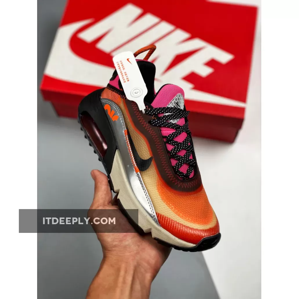 Pink And Orange Nike Air Max - 3M x Nike Air Max 2090 Orange Pink Metallic Silver CW8611-800