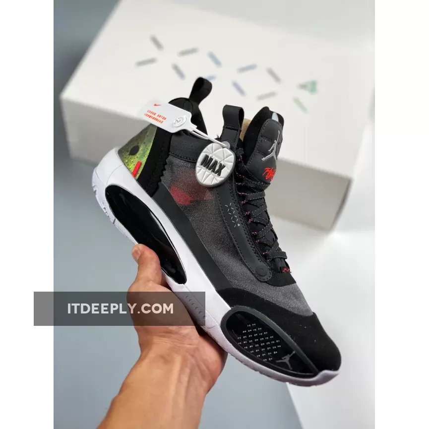 Air Jordan 34 Low 'Heritage' Black/Metallic Silver-White-Red Orbit / air jordan 34 low heritage