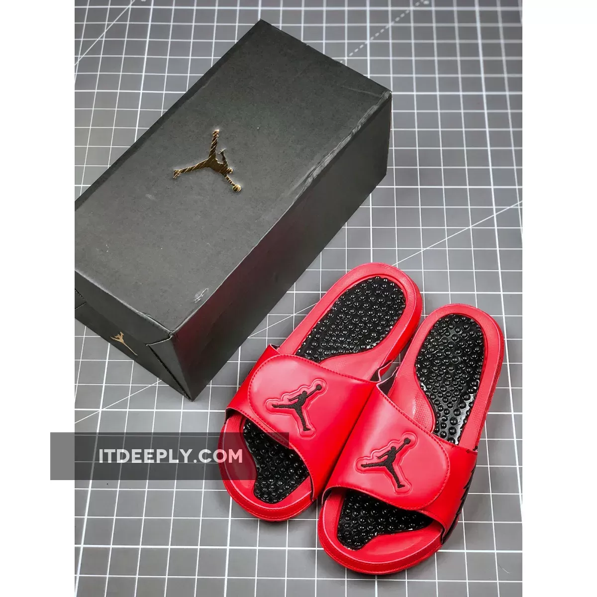 Air Jordan Hydro 5 University Red Black 555501-601 #jordan 5 slides