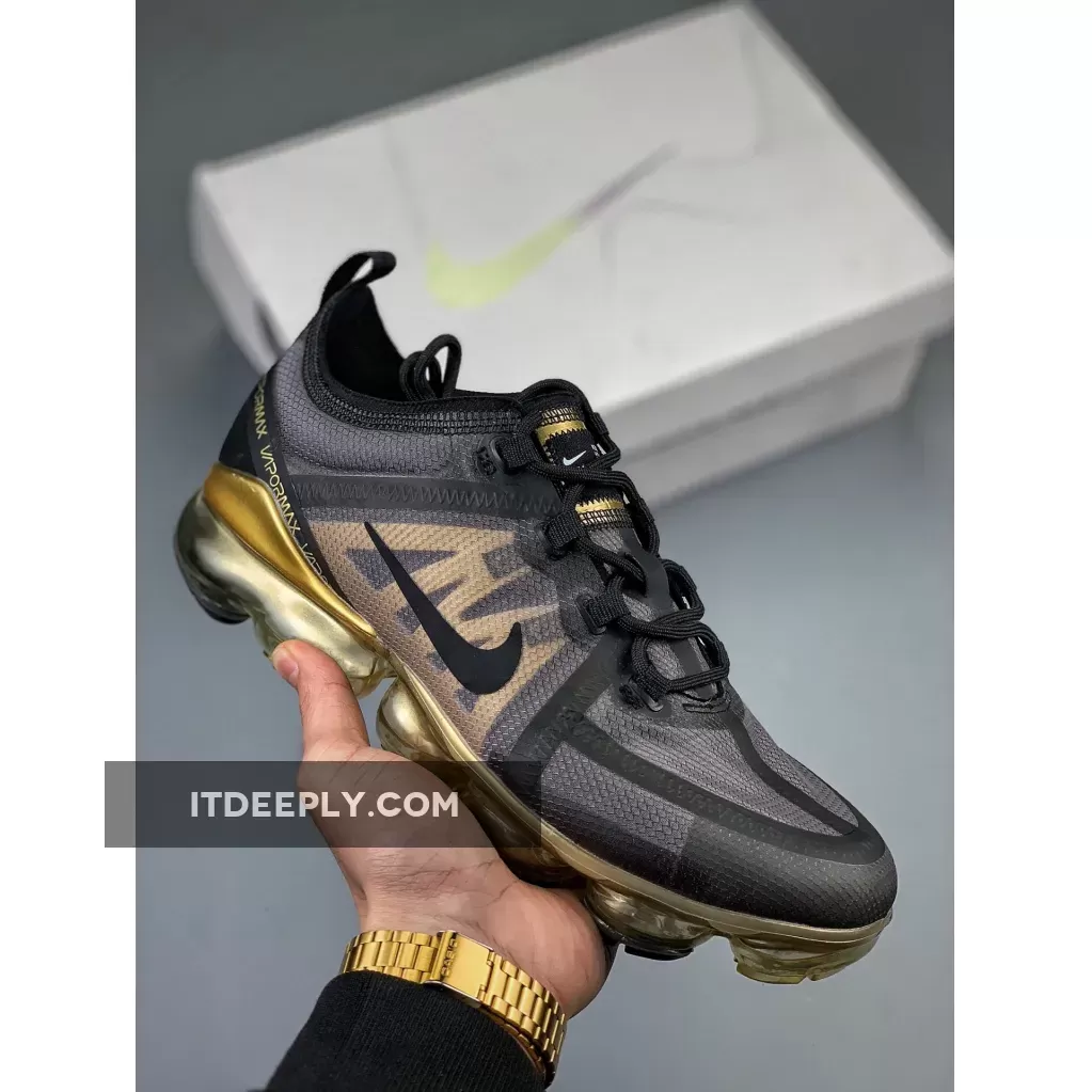 Nike Air VaporMax 2019 'Black/Metallic Gold' #nike air 2019