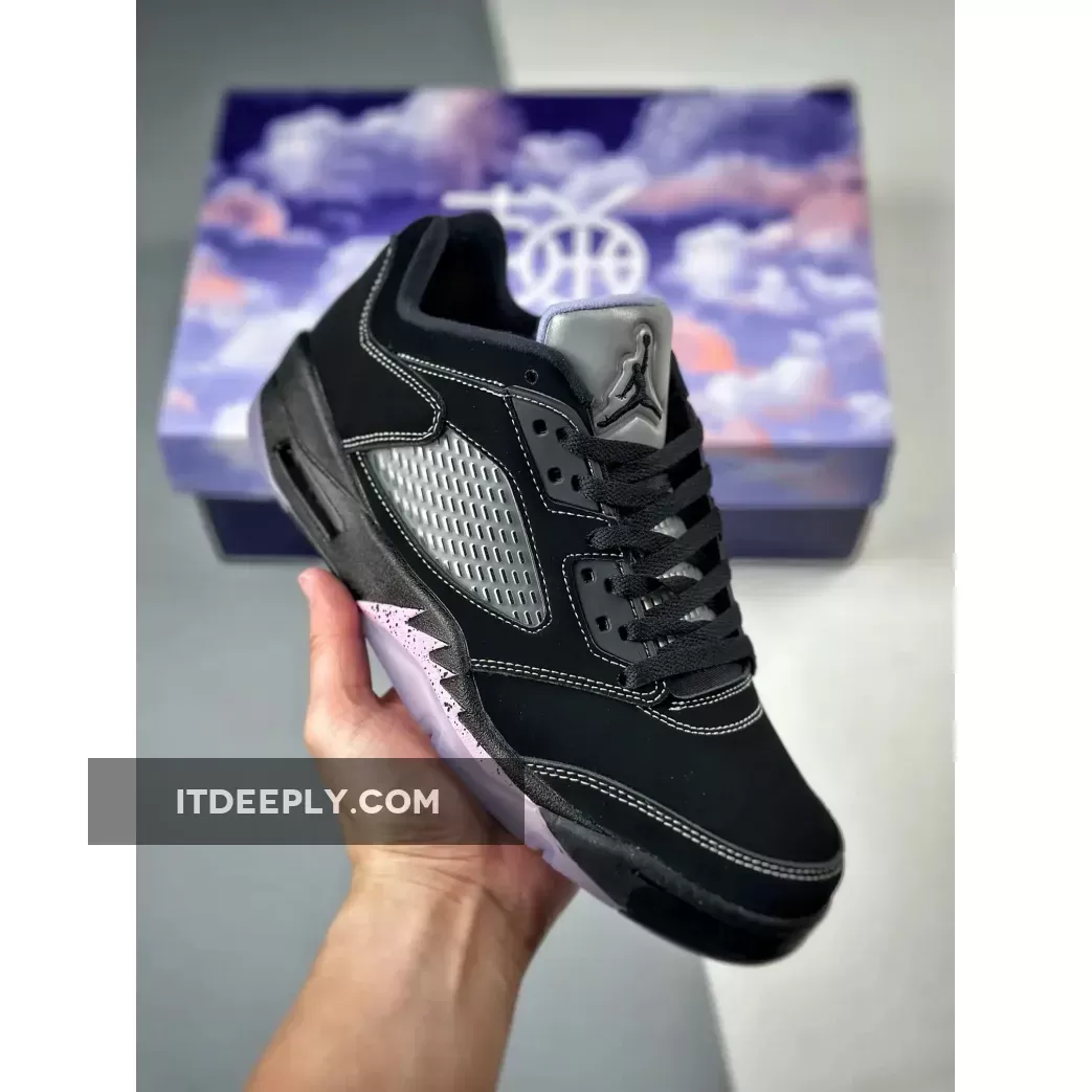 Air Jordan 5 Low 'Dongdan' Black/White-Lilac Ice-Pink Rise | 5 lows