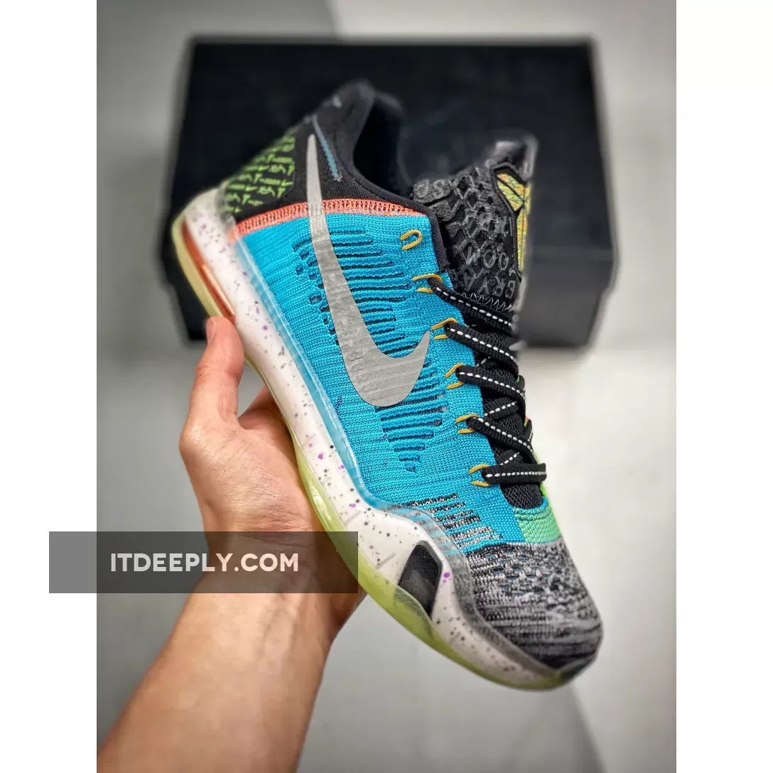 Nike Kobe 10 Elite High What The Multi-Color/Reflective Silver 815810-900 Kobe 10 High Top