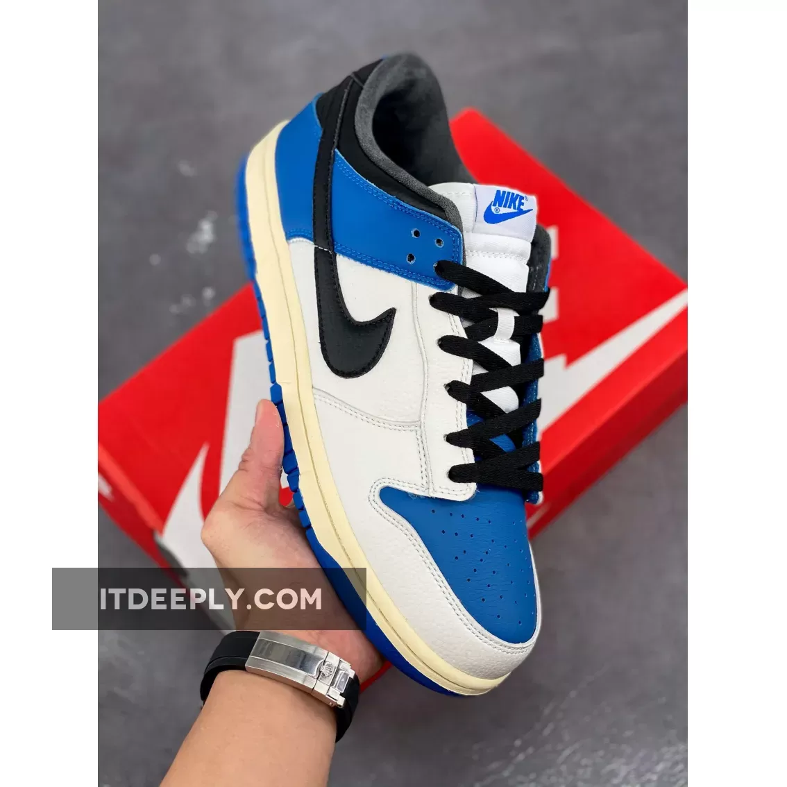 Nike Dunk Low White Royal Blue Black - royal blue and white dunks