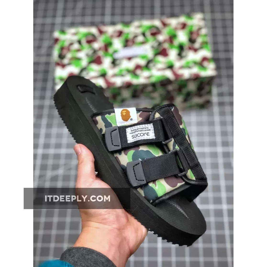 Suicoke x Bape ABC Kaw-Ape Black - bape x suicoke slides