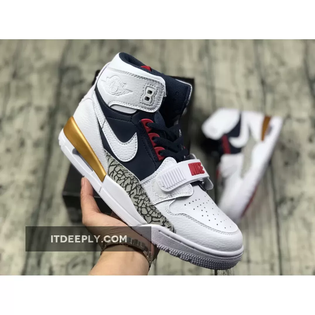 Jordan Legacy 312 White/Midnight Navy-Varsity Red #air jordan dream team