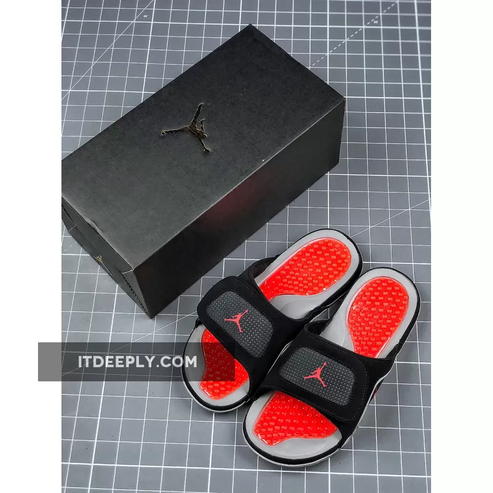 Online Sale Air Jordan Hydro 13 Black Red Grey