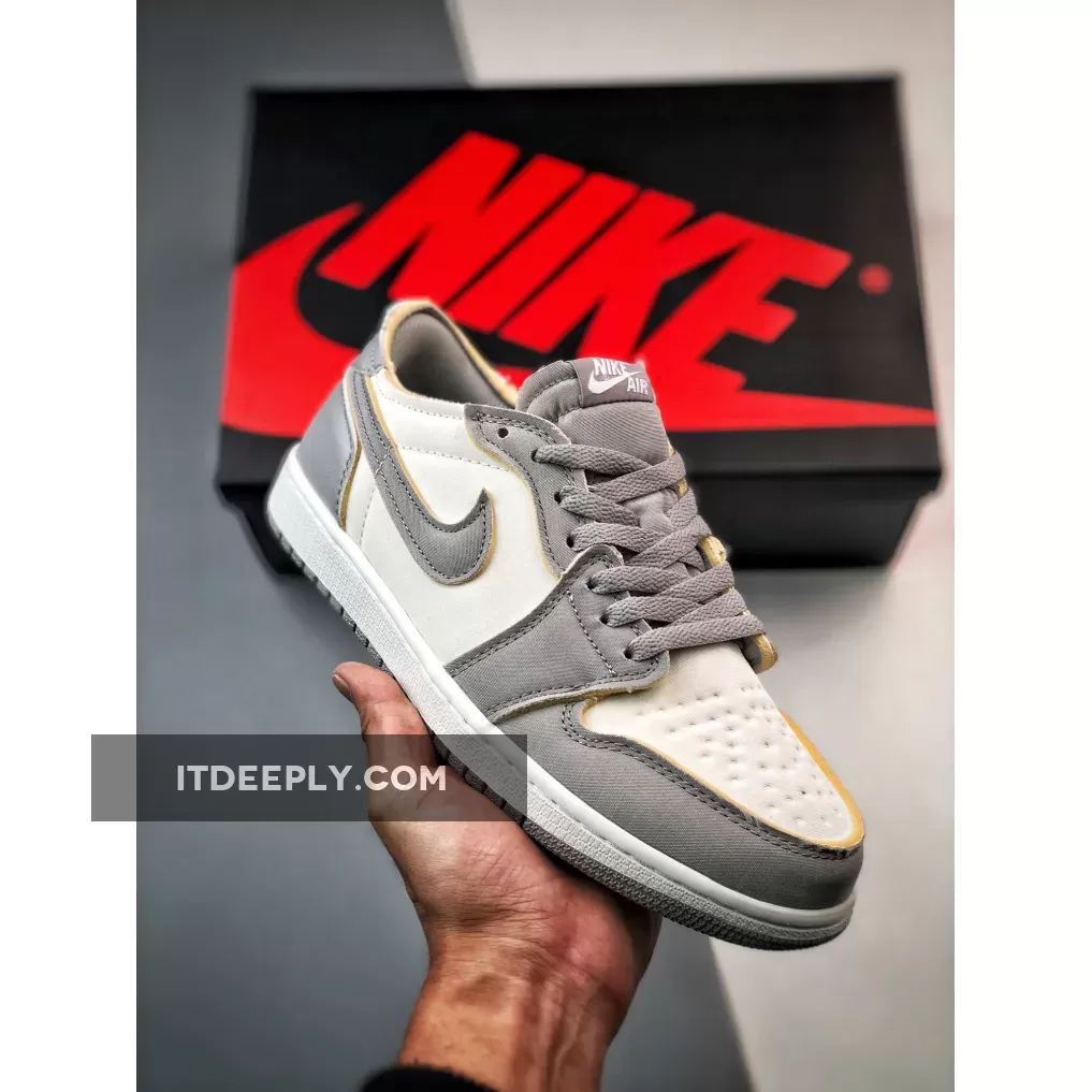 Air Jordan 1 Low OG EX Tech Grey/Light Orewood Brown-White-Sail | AIR JORDAN 1 LOW SE CRAFT INSIDE