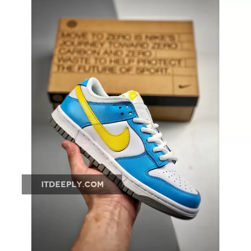 Nike Dunk Low 'Next Nature' White Blue Yellow | nike sb homer