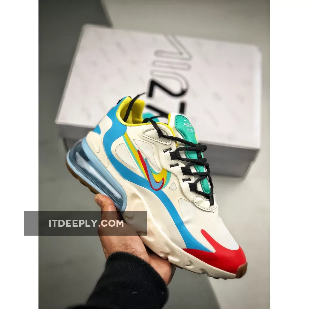 Air Max 270 White Red And Blue / Nike Air Max 270 React 'Brand Heritage' White Blue Red Yellow CT1634-100